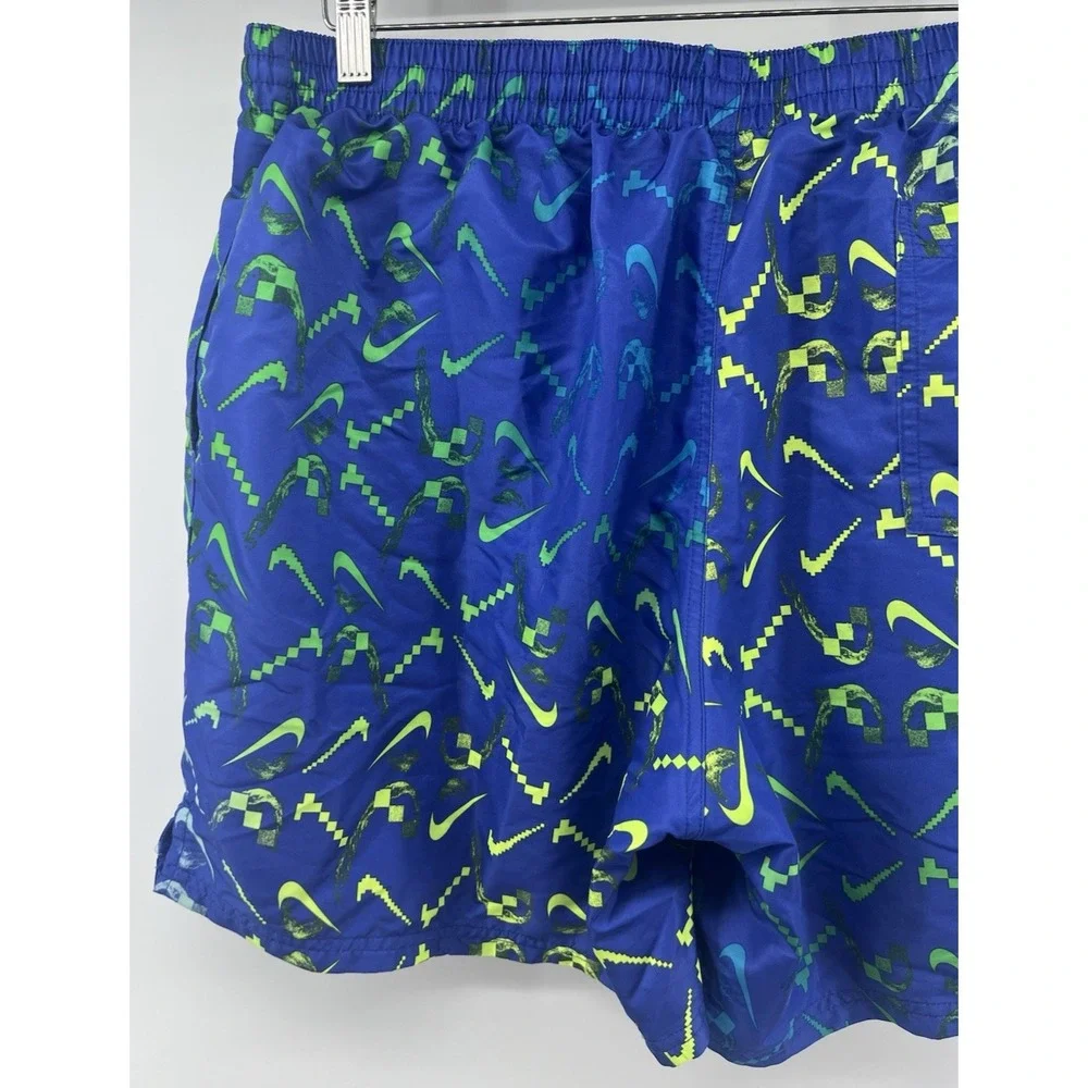 Nike Swim Trunks Shorts XXL Blue Green Yellow AOP Digital 36 6.5